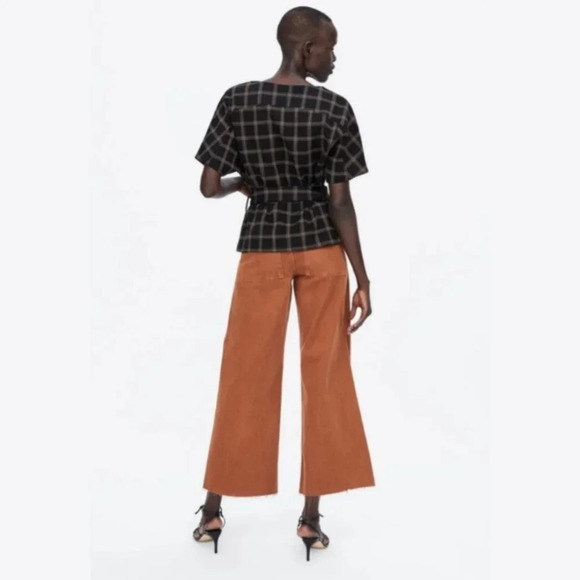 Zara Belted Plaid Top - Picture 7 of 8